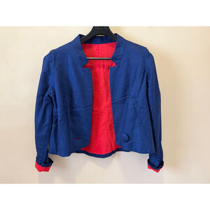Women's Vogue Imperial Design Blue & Red Blazer